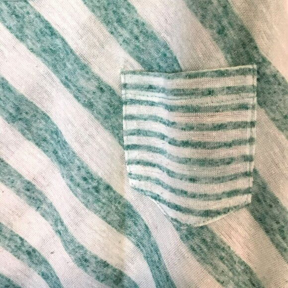Delia's Tank Top Lightweight Chest Pocket Women's Size Small Turquoise Stripe - Picture 5 of 9